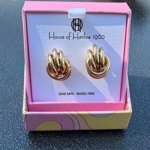 House of Harlow Gold Knot Earrings
